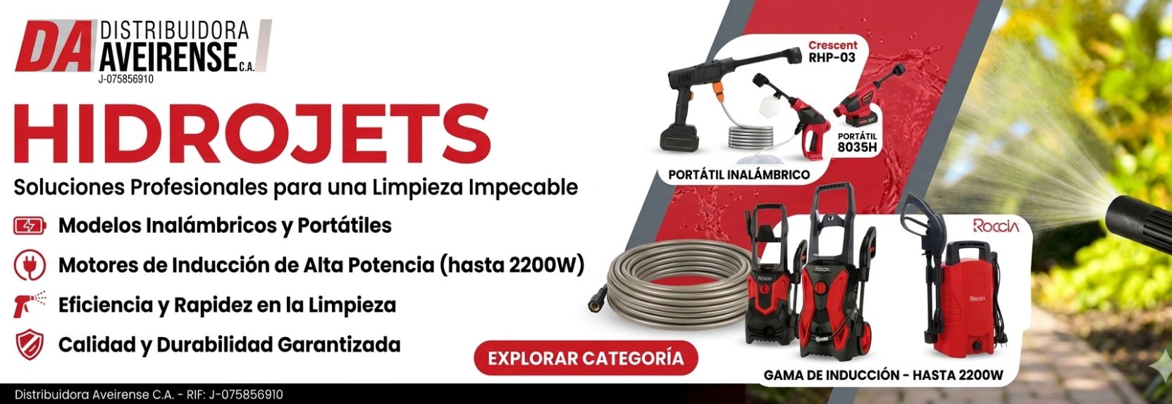 Optimiza tus operaciones con nuestra línea exclusiva de Hidrojets de alta presión, diseñados para ofrecer soluciones profesionales y una limpieza impecable en cualquier entorno exigente. Con un motor potente, eficiente y de alta durabilidad, estos equipos portátiles garantizan un rendimiento superior con el menor consumo de agua y energía. Ideales para el sector automotriz, comercial e industrial.